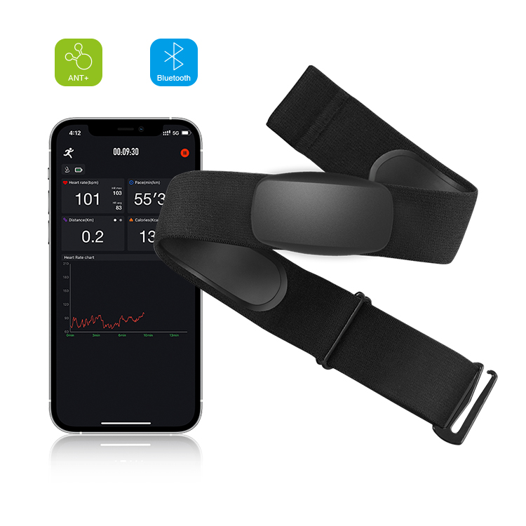 Heart Rate Strap Chest - Monitor de Frequência Cardíaca BLE5.0 ANT+