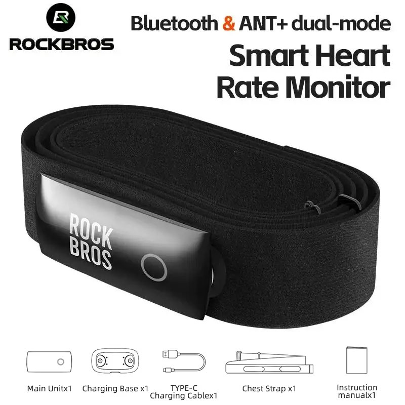 Heart Rate Strap Chest - ROCKBROS Monitor de frequência cardíaca atualizado