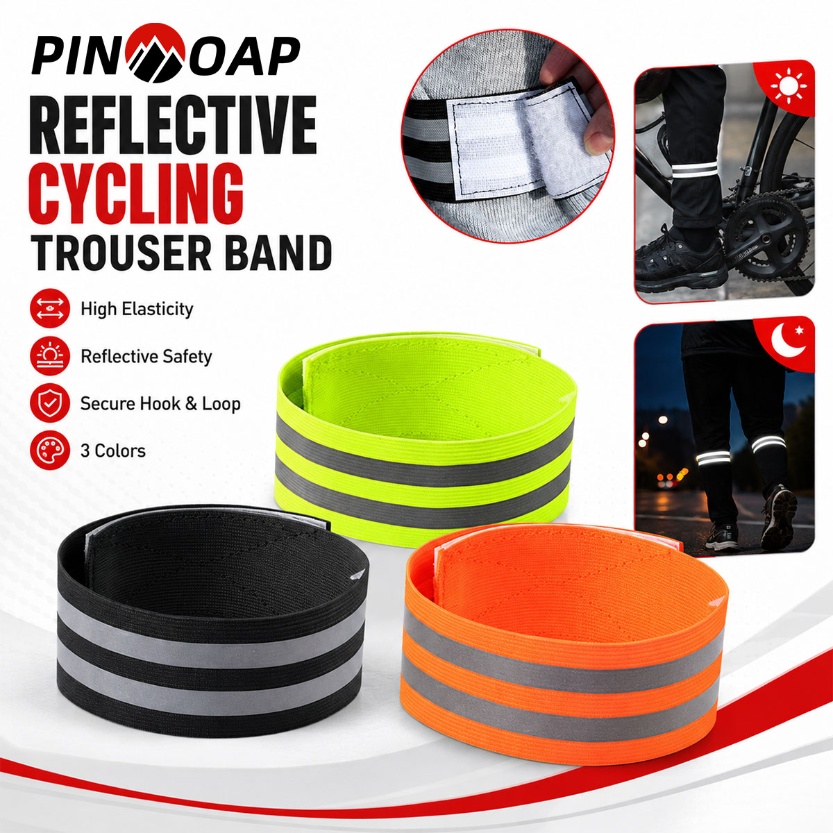 Running Gear Usa - PINMOAP 1/2PCS Cinta Refletiva para Perna